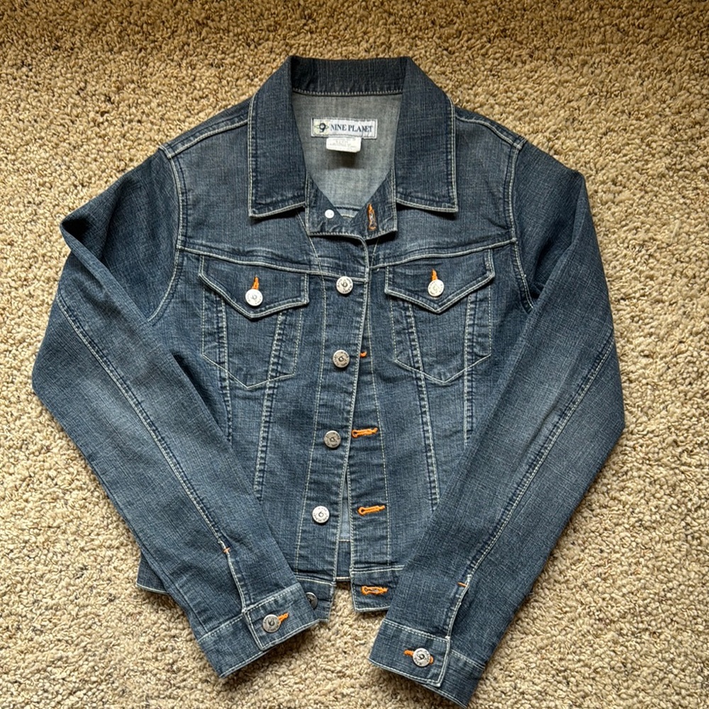 Denim Jacket with Button Details
